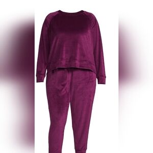 Terra & Sky Women's Plus Size Velour 2 pieces Set Size 2X(20W-22W)
